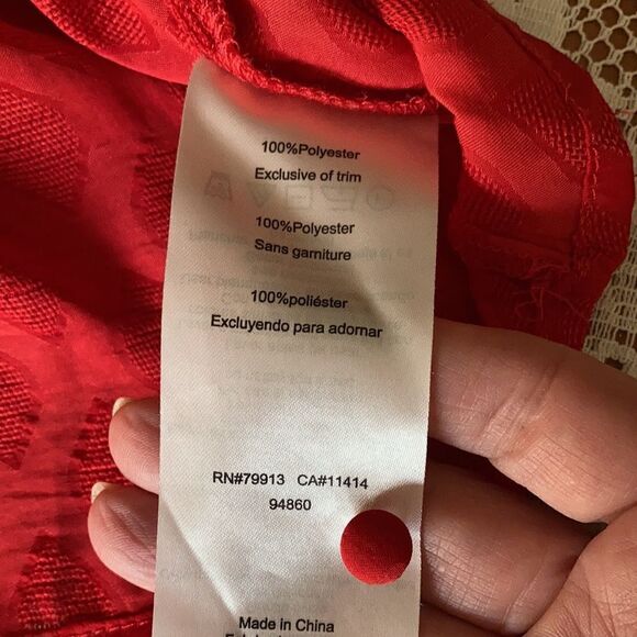 Red Motherhood Blouse Scoop Neck Boho Size Small - Picture 8 of 10